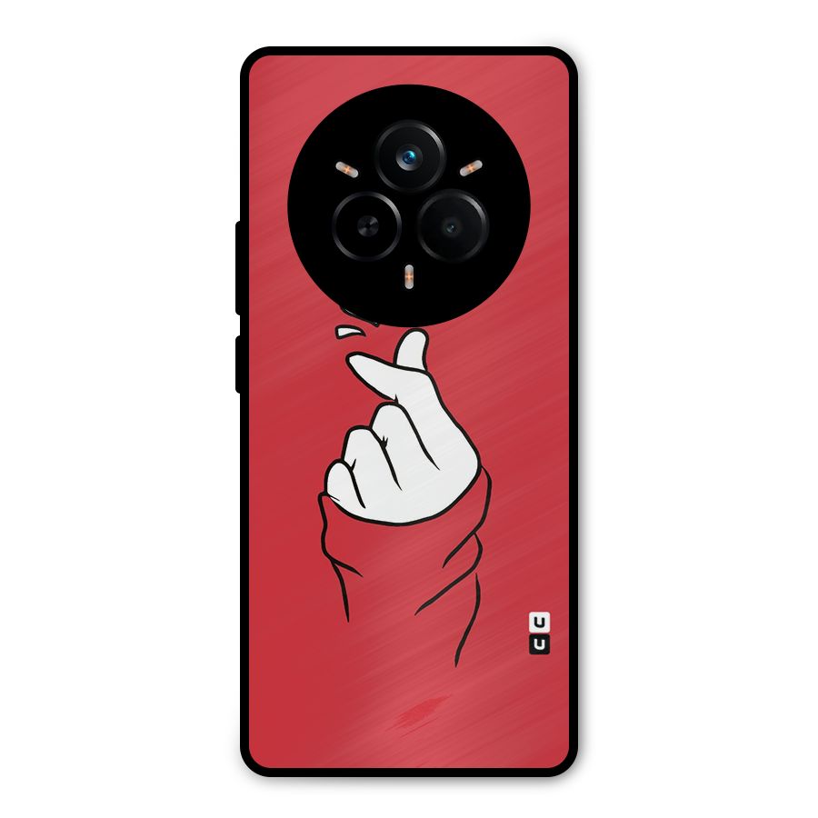 Korean Love Sign Metal Back Case for Realme 14 Pro