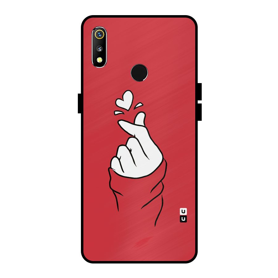 Korean Love Sign Metal Back Case for Realme 3i