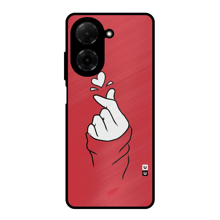 Korean Love Sign Metal Back Case for Redmi A5 4G