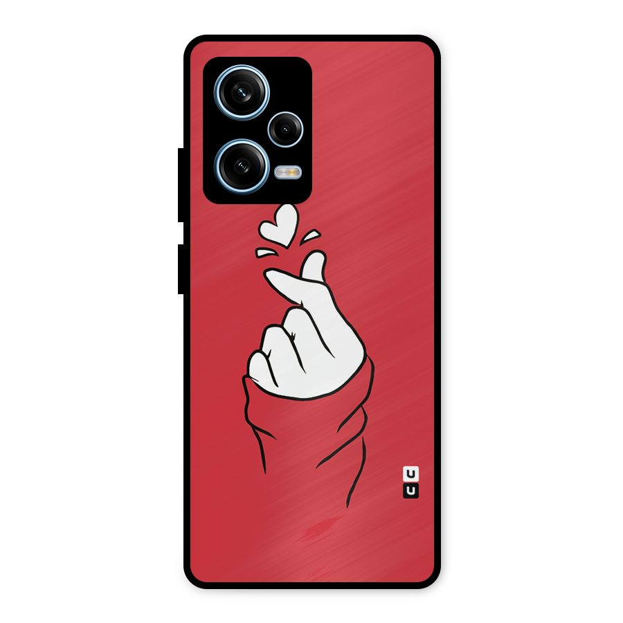 Korean Love Sign Metal Back Case for Redmi Note 12 Pro