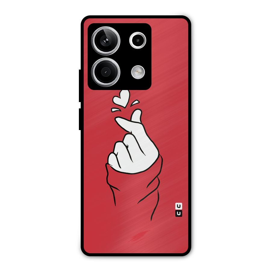 Korean Love Sign Metal Back Case for Redmi Note 13 5G