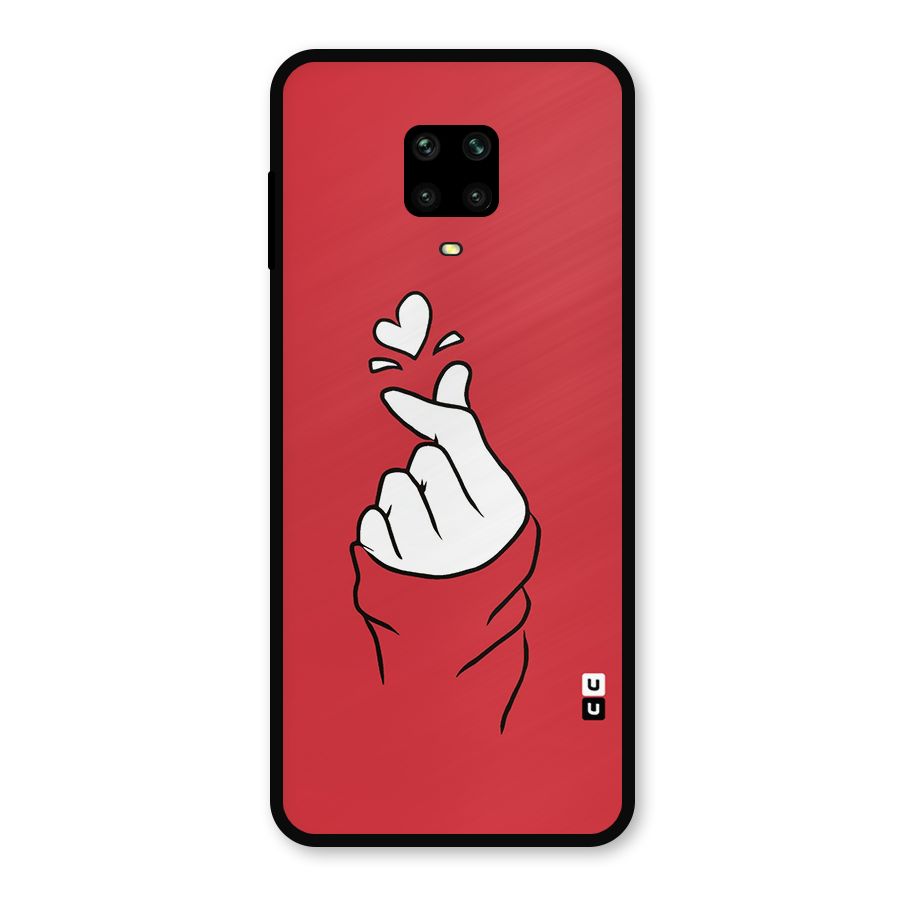 Korean Love Sign Metal Back Case for Redmi Note 9 Pro