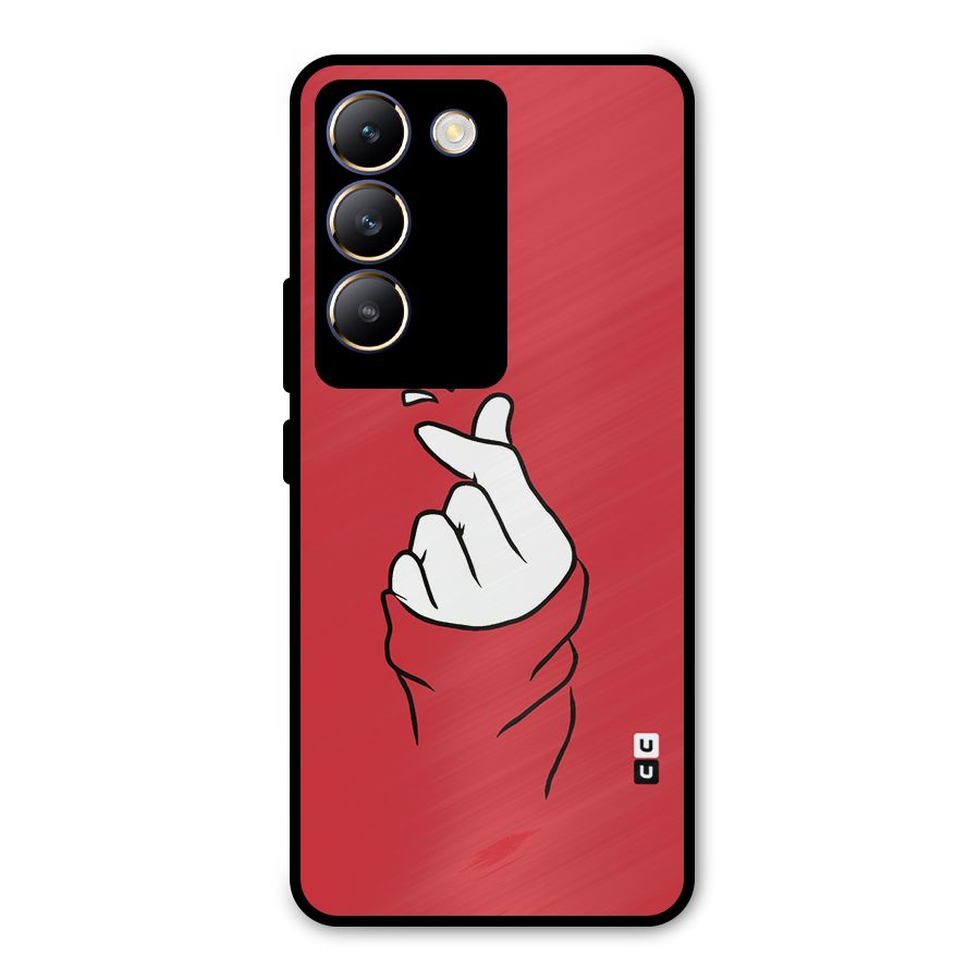 Korean Love Sign Metal Back Case for Vivo T3 5G