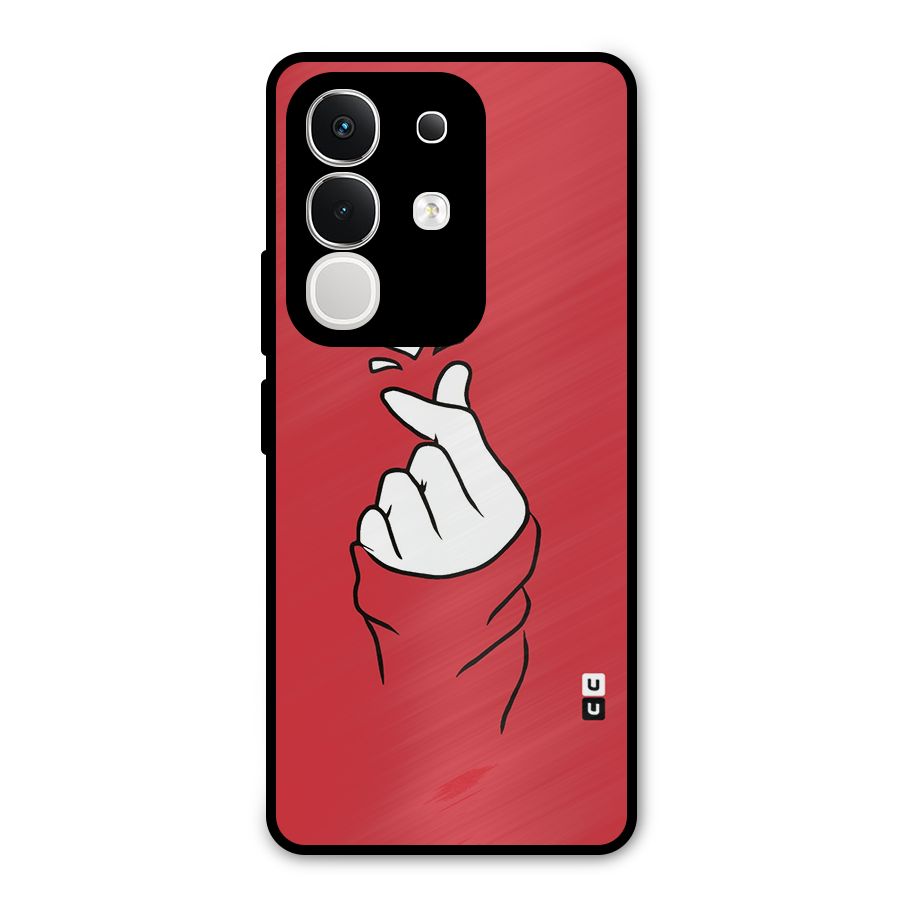Korean Love Sign Metal Back Case for Vivo T4x