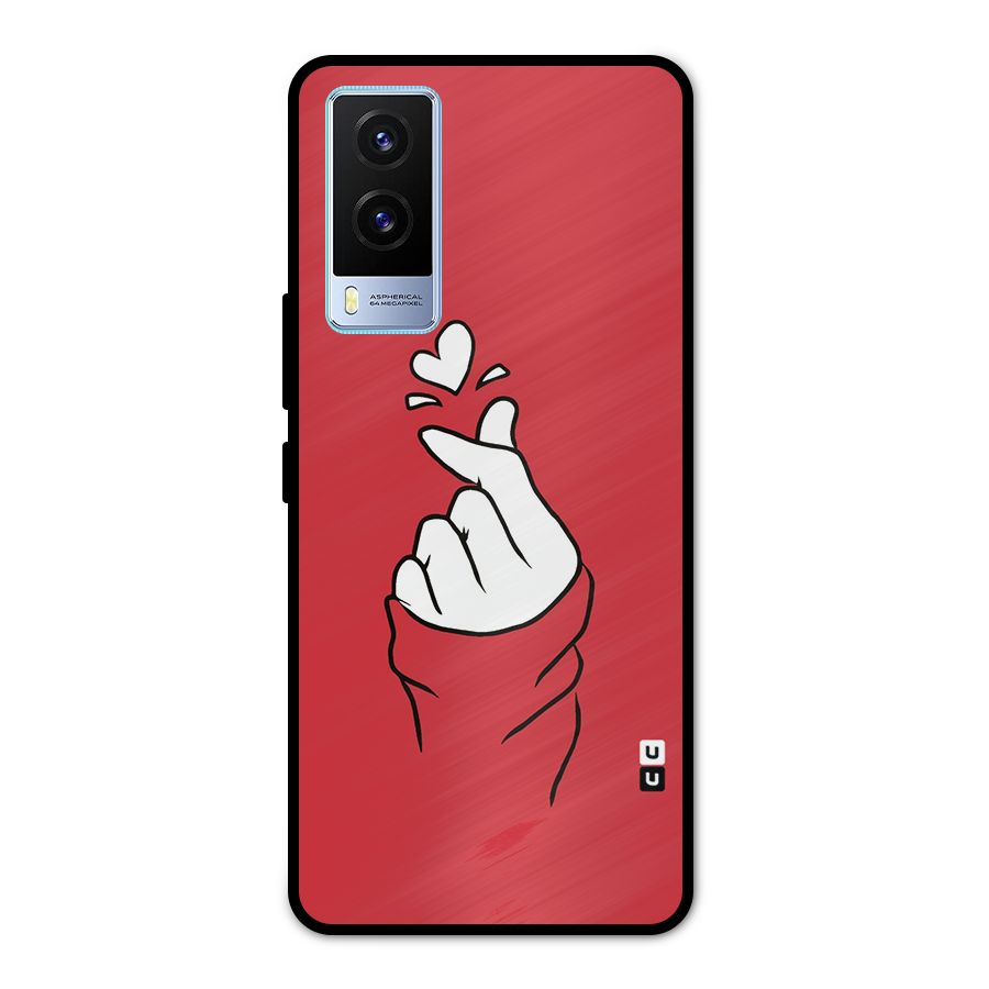 Korean Love Sign Metal Back Case for Vivo V21e 5G