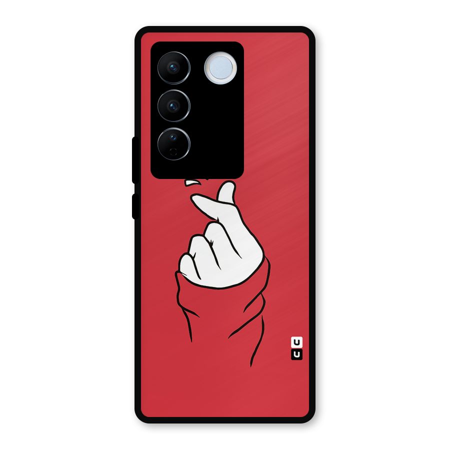 Korean Love Sign Metal Back Case for Vivo V27 Pro