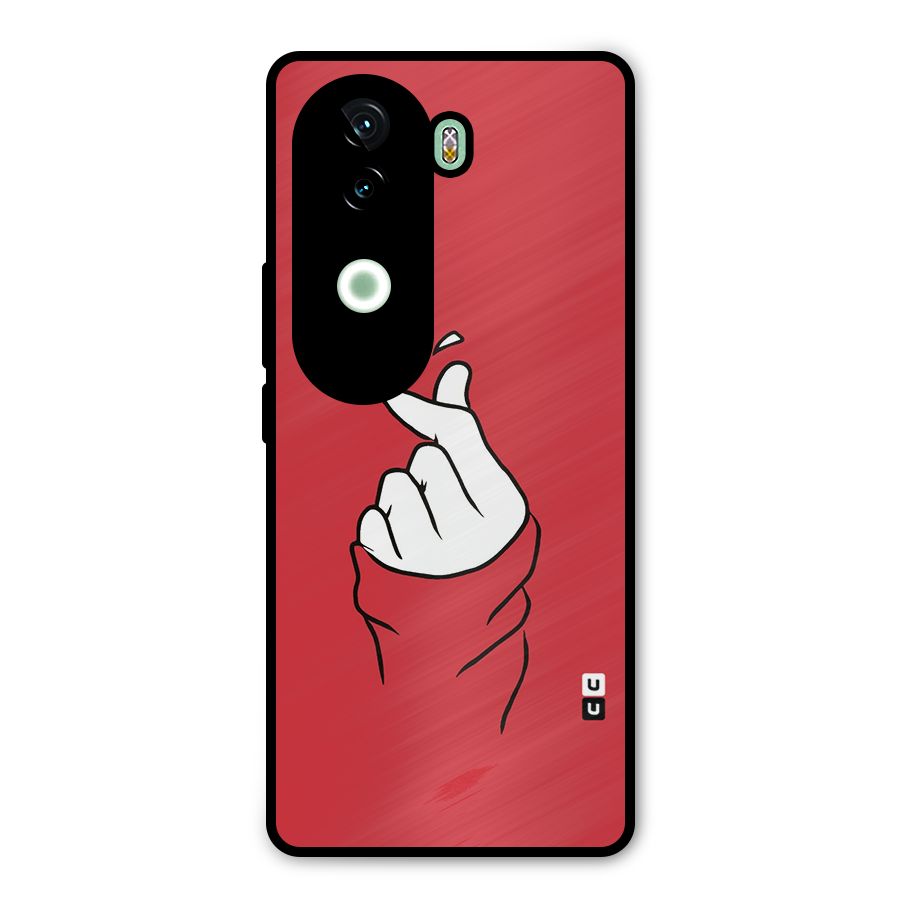 Korean Love Sign Metal Back Case for Vivo V40e
