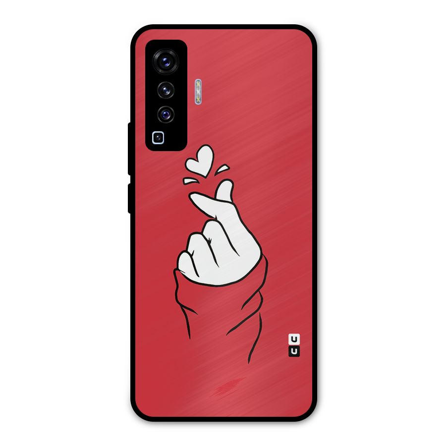 Korean Love Sign Metal Back Case for Vivo X50