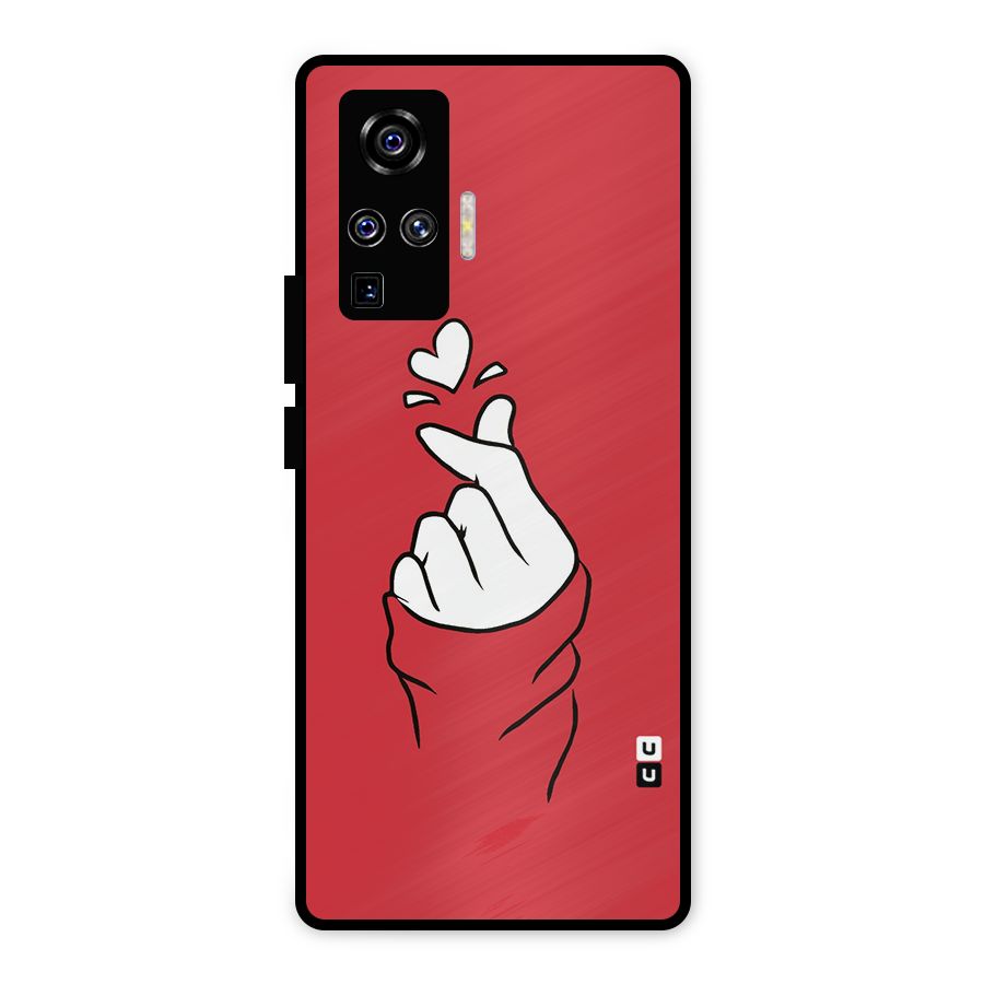 Korean Love Sign Metal Back Case for Vivo X50 Pro