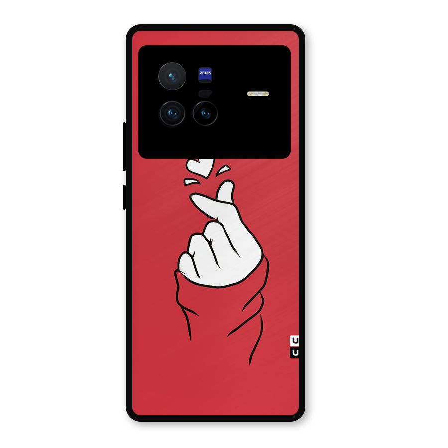 Korean Love Sign Metal Back Case for Vivo X80