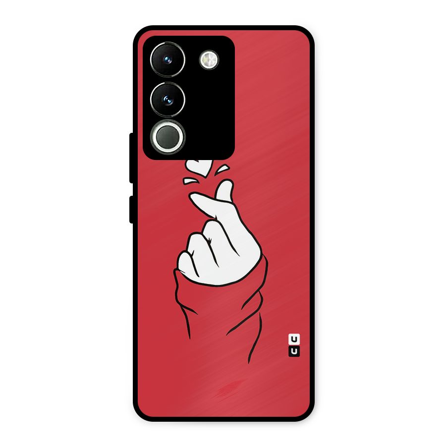 Korean Love Sign Metal Back Case for Vivo Y200