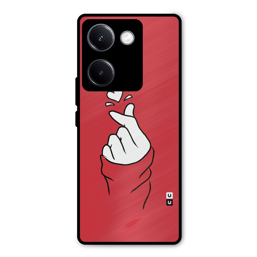 Korean Love Sign Metal Back Case for Vivo Y300 Plus