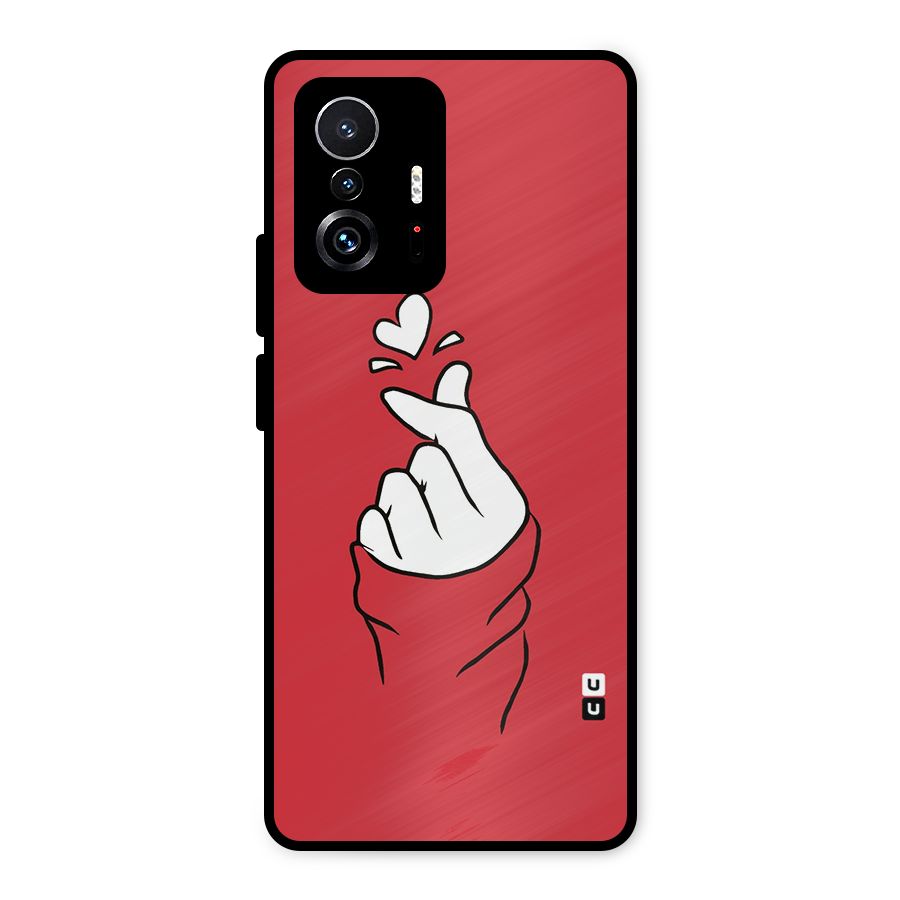 Korean Love Sign Metal Back Case for Xiaomi 11T Pro