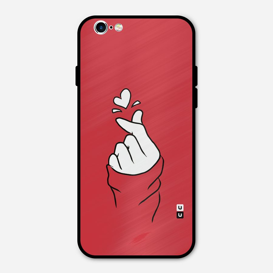 Korean Love Sign Metal Back Case for iPhone 6 6s