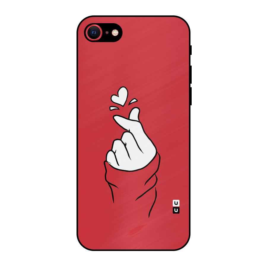 Korean Love Sign Metal Back Case for iPhone 7