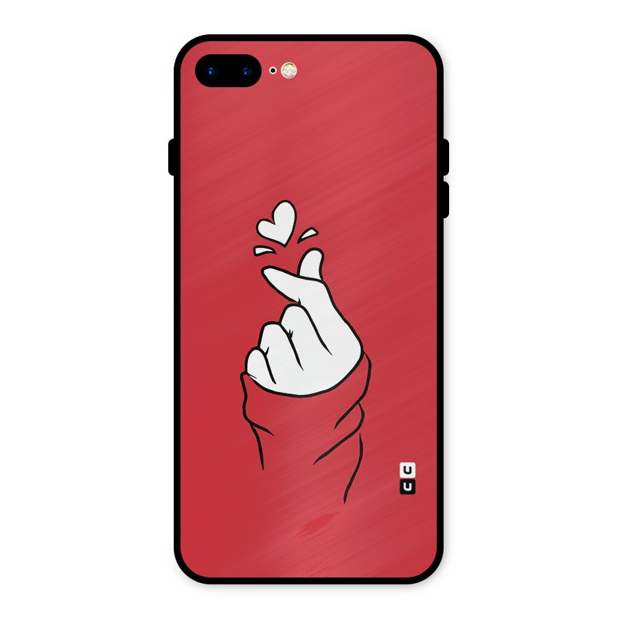 Korean Love Sign Metal Back Case for iPhone 8 Plus