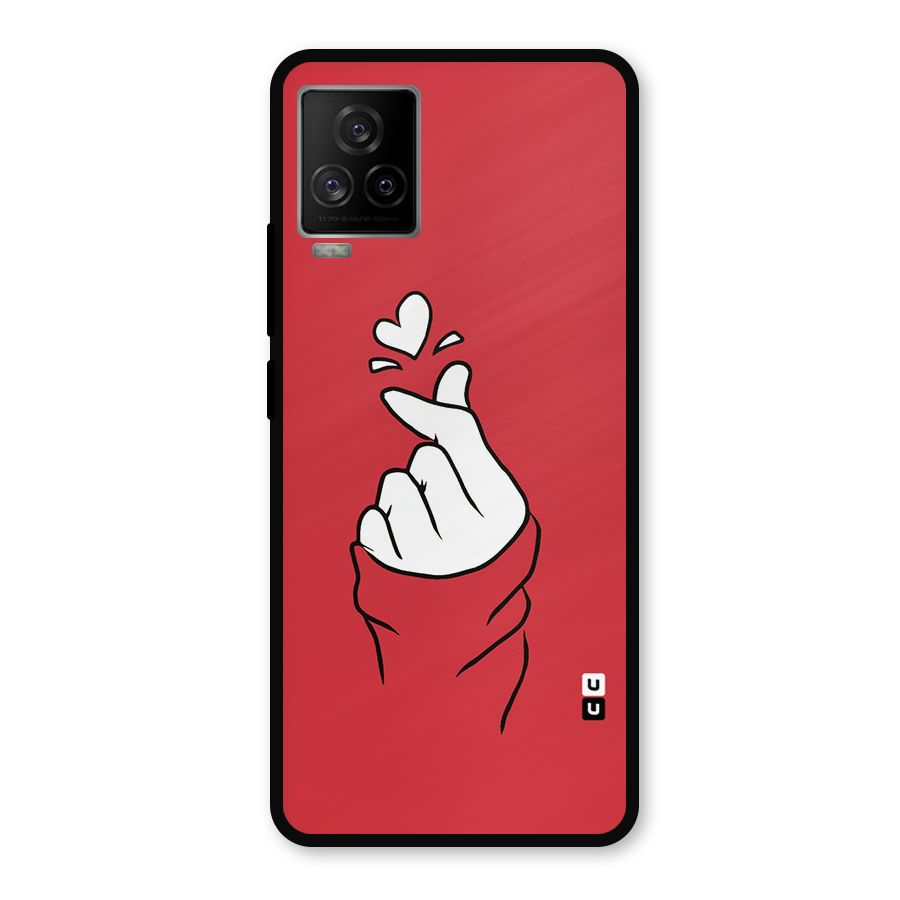 Korean Love Sign Metal Back Case for iQOO 7 Legend 5G