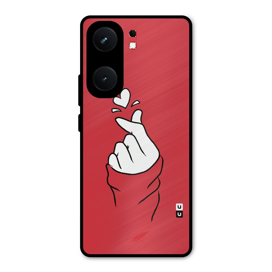 Korean Love Sign Metal Back Case for iQOO Neo 9 Pro