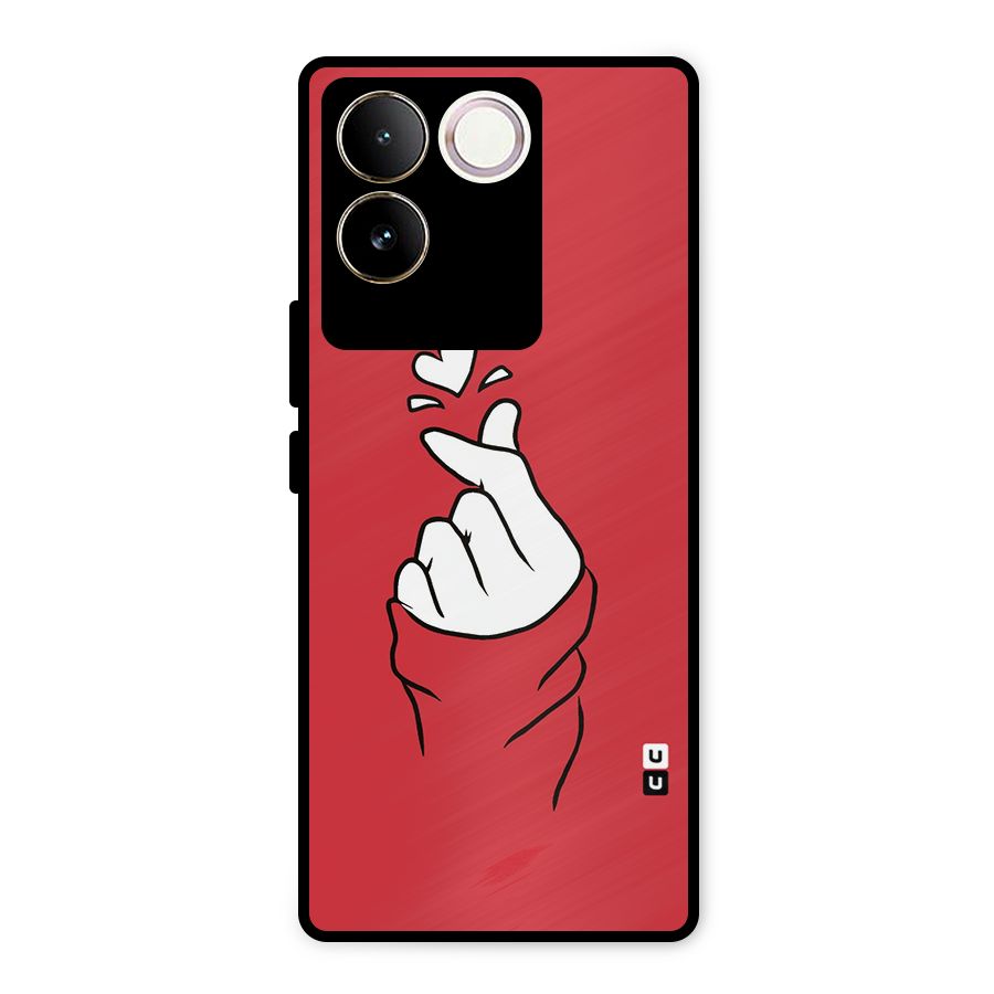 Korean Love Sign Metal Back Case for iQOO Z7 Pro