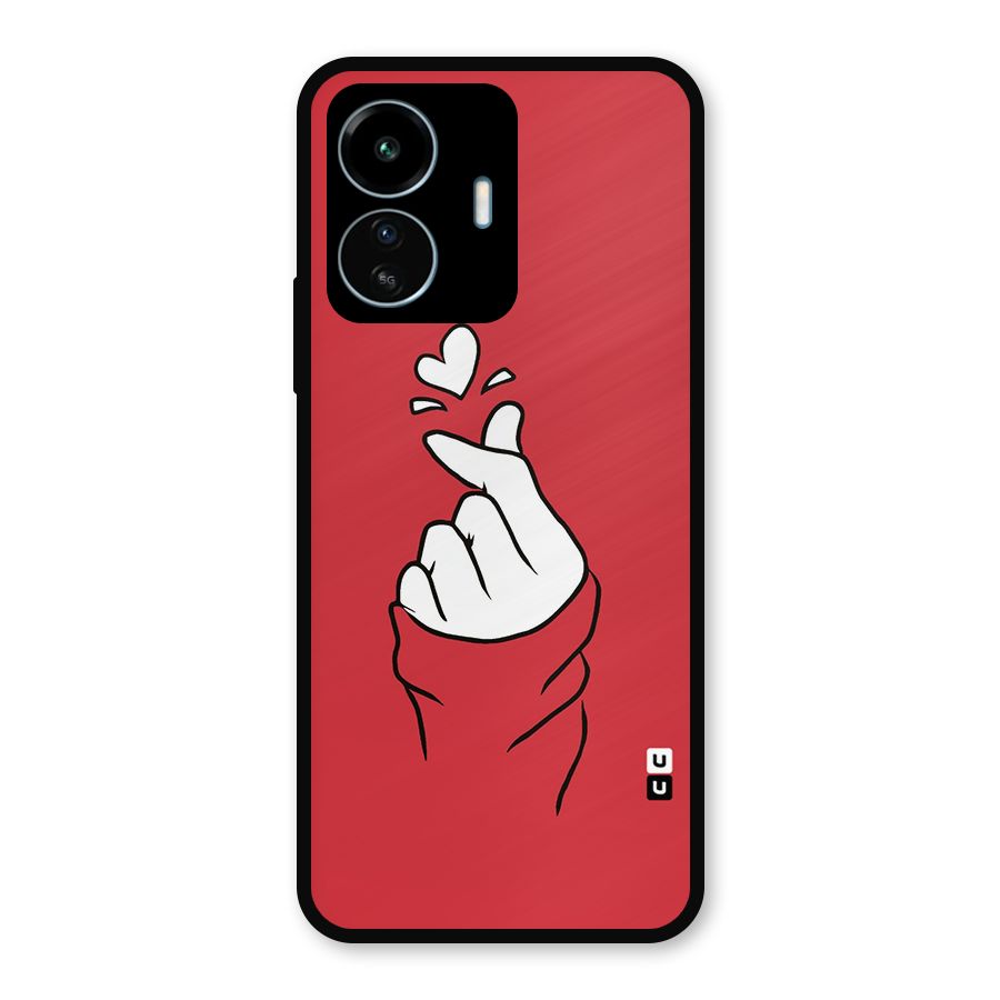 Korean Love Sign Metal Back Case for vivo iQOO Z6 Lite 5G