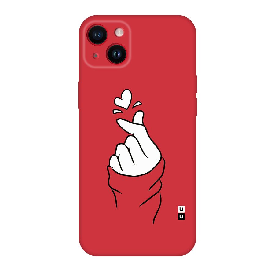 Korean Love Sign Original Polycarbonate Back Case for iPhone 14 Plus