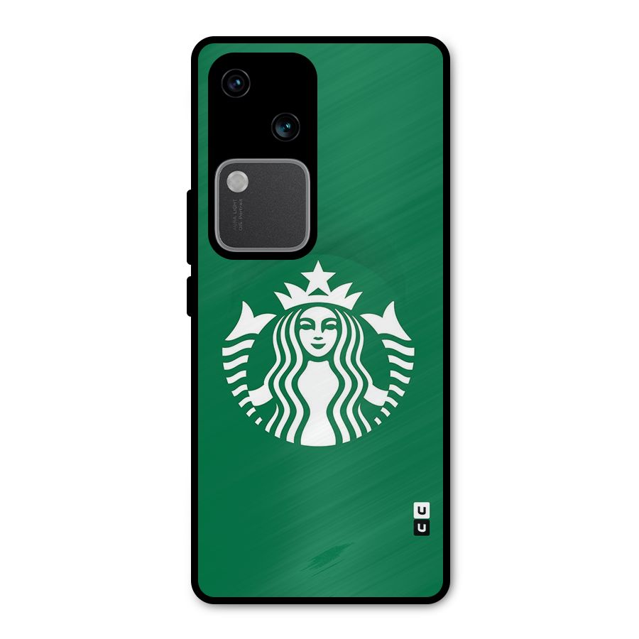 Lady StarBucks Metal Back Case for Vivo V30 Pro