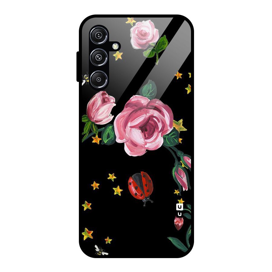 Ladybird And Floral Glass Back Case for Galaxy M34 5G
