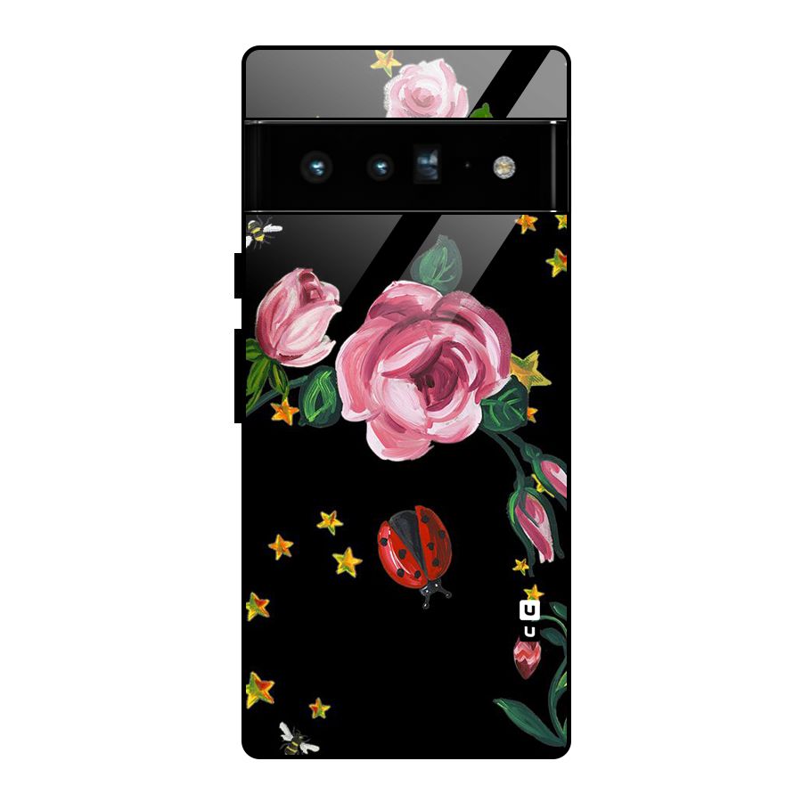 Ladybird And Floral Glass Back Case for Google Pixel 6 Pro