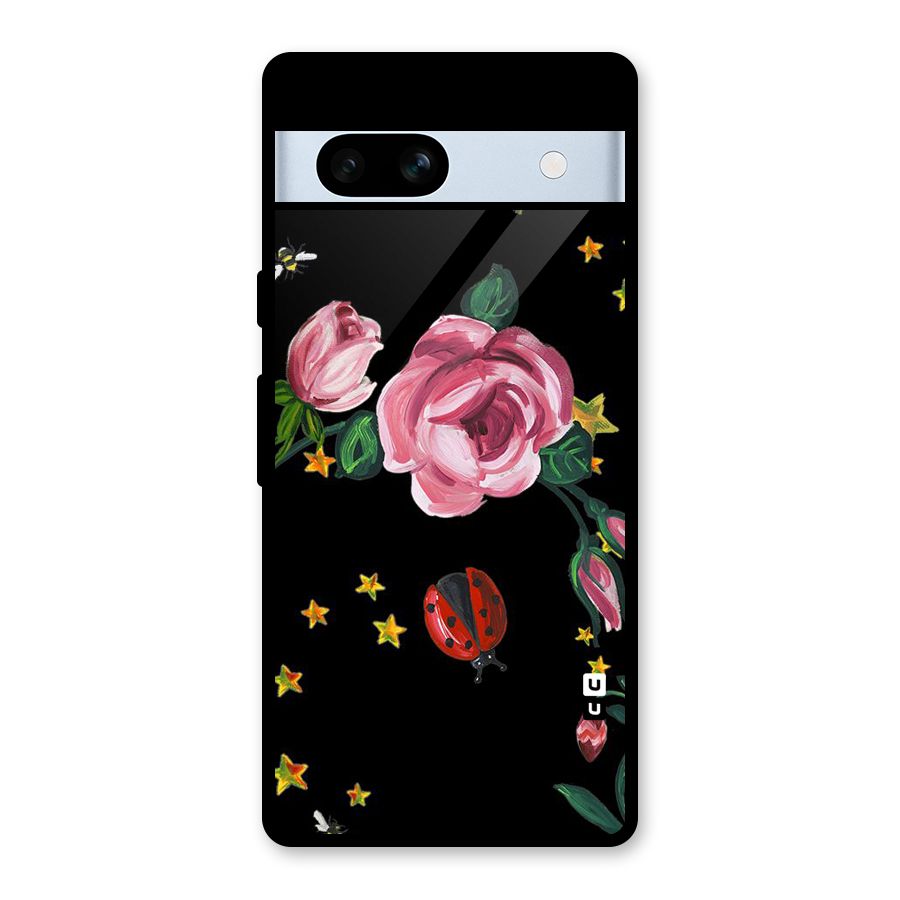Ladybird And Floral Glass Back Case for Google Pixel 7a