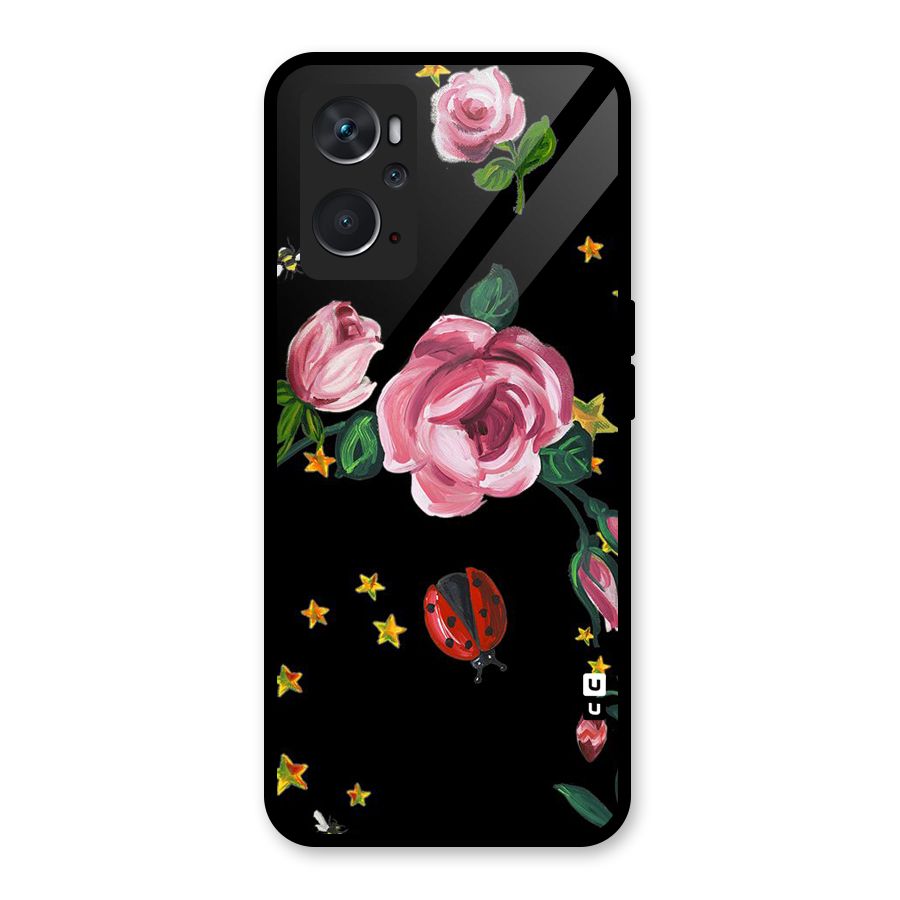 Ladybird And Floral Glass Back Case for Oppo K10 4G