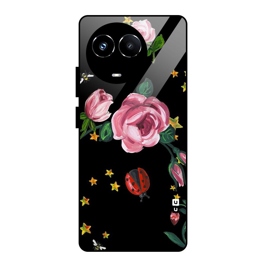 Ladybird And Floral Glass Back Case for Realme 11X