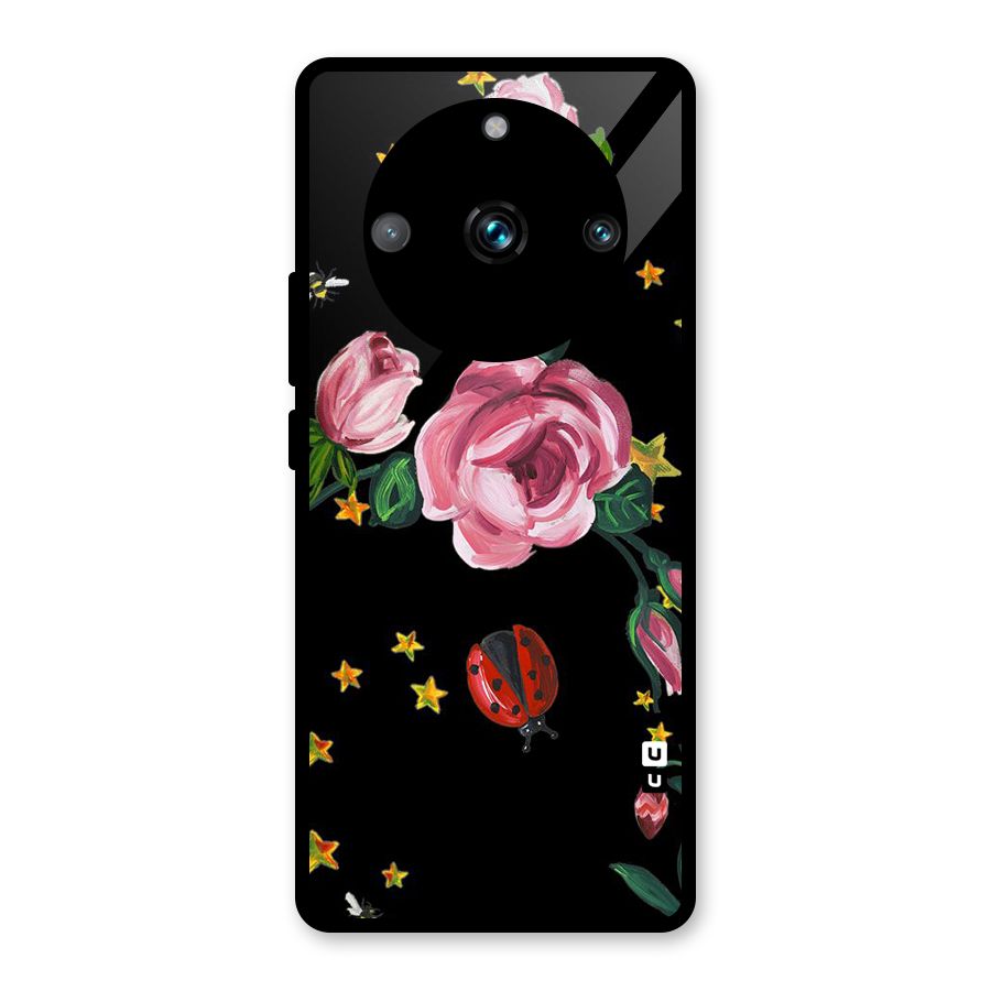 Ladybird And Floral Glass Back Case for Realme 11 Pro Plus