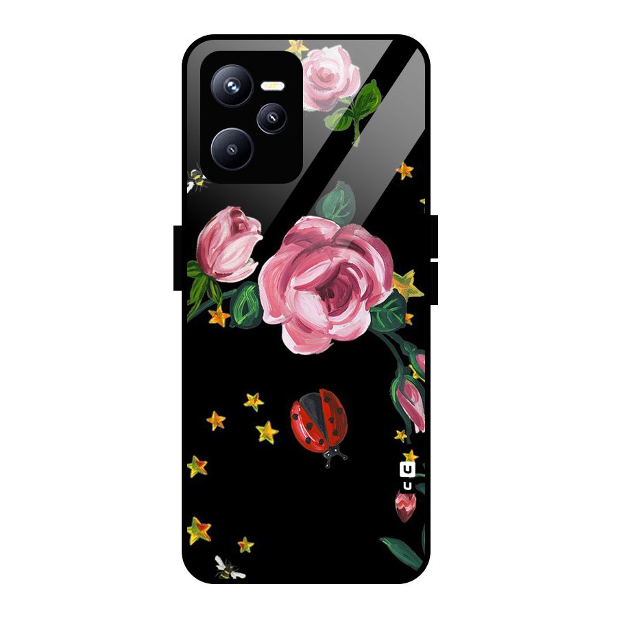 Ladybird And Floral Glass Back Case for Realme C35