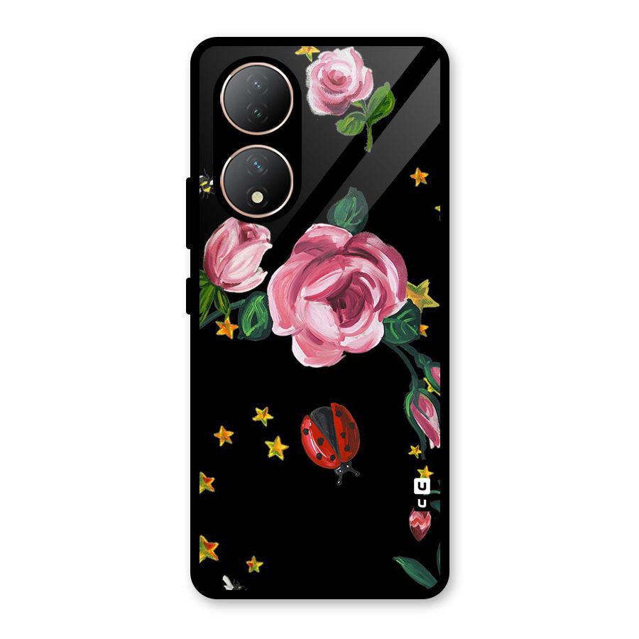 Ladybird And Floral Glass Back Case for Vivo Y100A