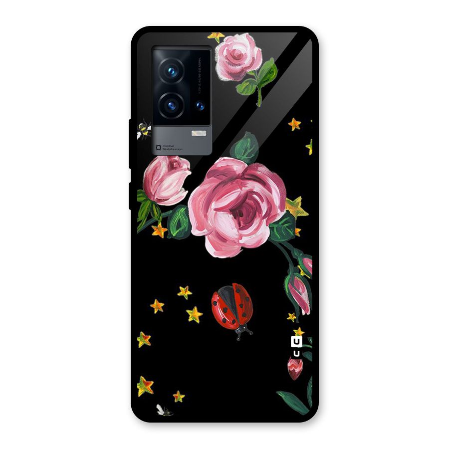 Ladybird And Floral Glass Back Case for iQOO 9 5G