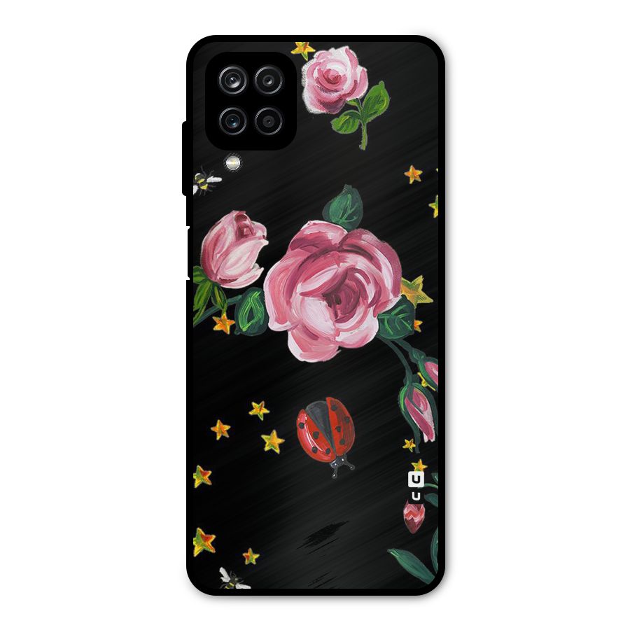 Ladybird And Floral Metal Back Case for Galaxy A12