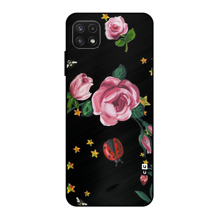Ladybird And Floral Metal Back Case for Galaxy A22 5G