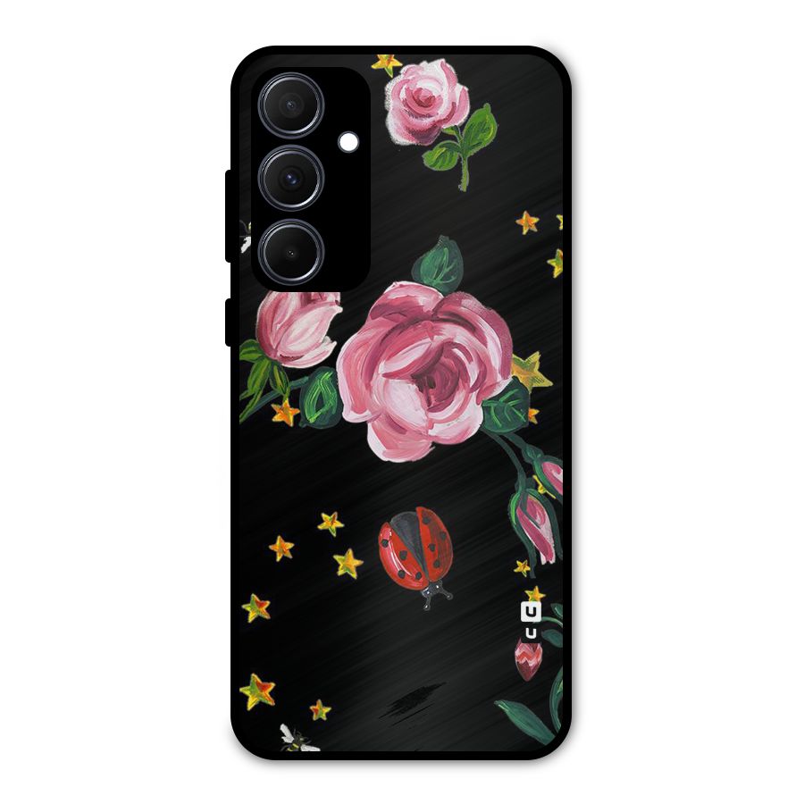 Ladybird And Floral Metal Back Case for Galaxy A35
