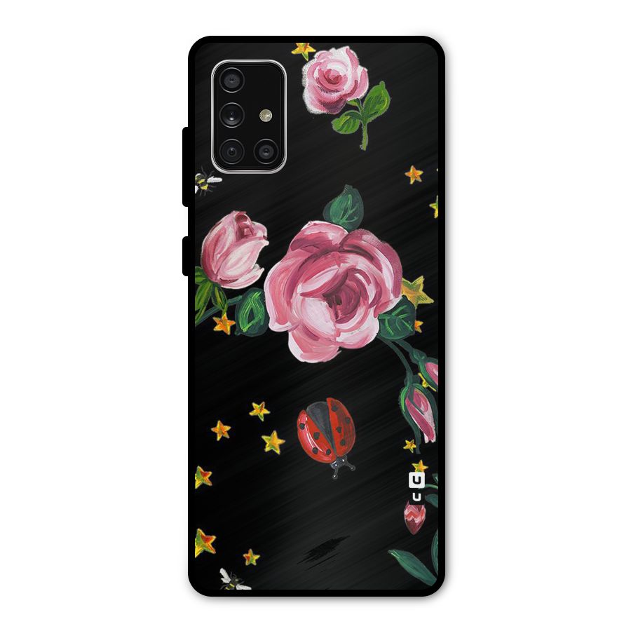 Ladybird And Floral Metal Back Case for Galaxy A71
