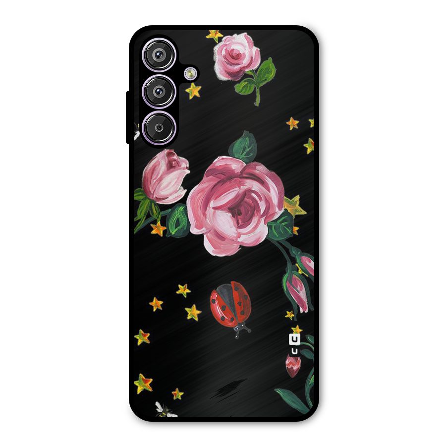 Ladybird And Floral Metal Back Case for Galaxy F15