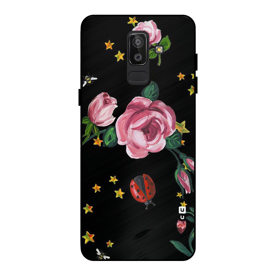 Ladybird And Floral Metal Back Case for Galaxy J8