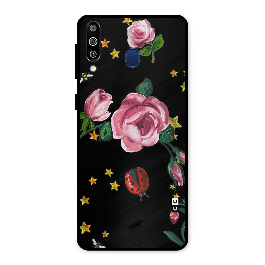 Ladybird And Floral Metal Back Case for Galaxy M30