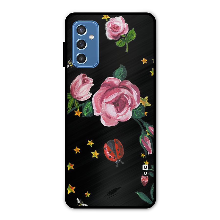 Ladybird And Floral Metal Back Case for Galaxy M52 5G