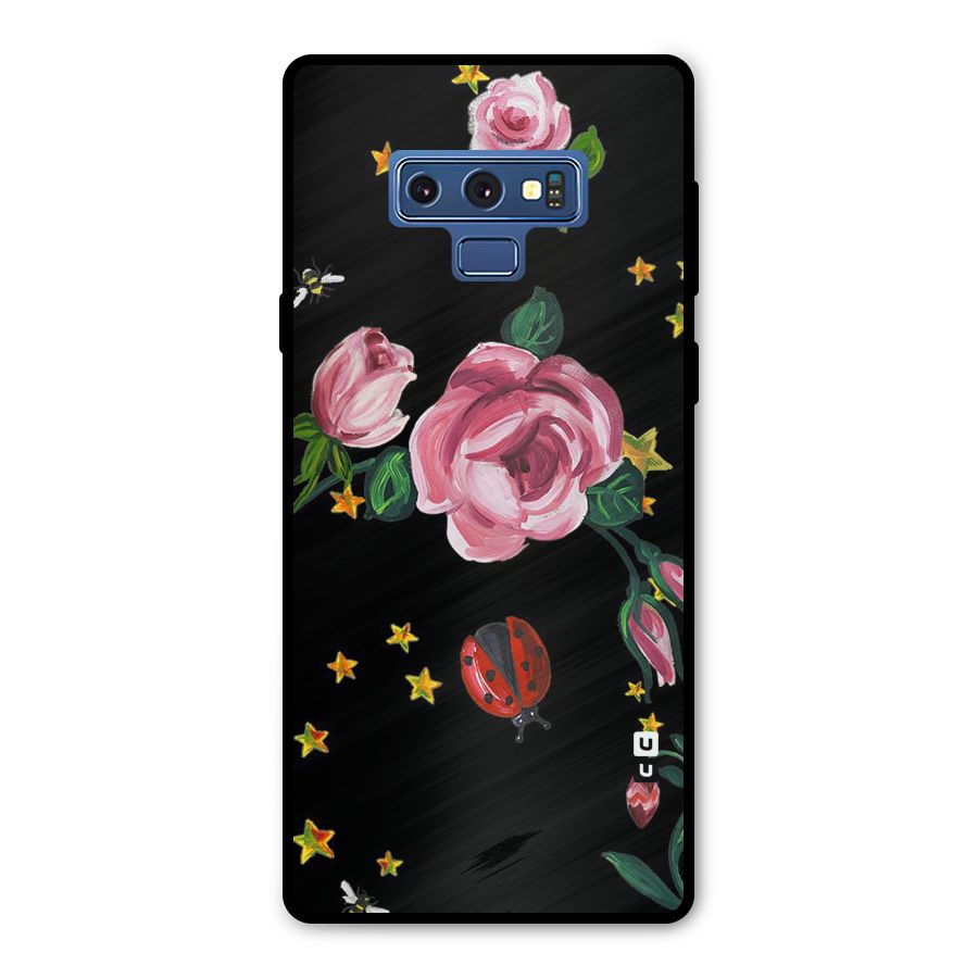 Ladybird And Floral Metal Back Case for Galaxy Note 9