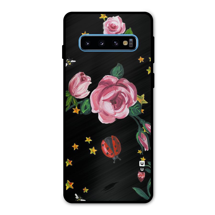 Ladybird And Floral Metal Back Case for Galaxy S10