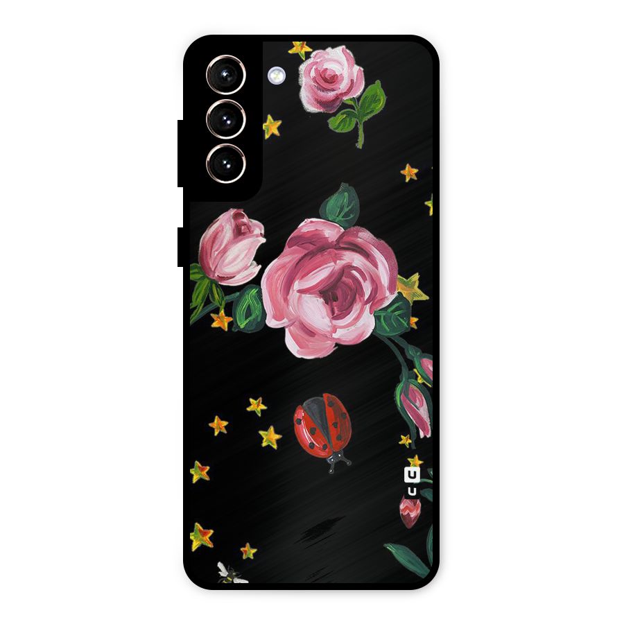 Ladybird And Floral Metal Back Case for Galaxy S21 Plus