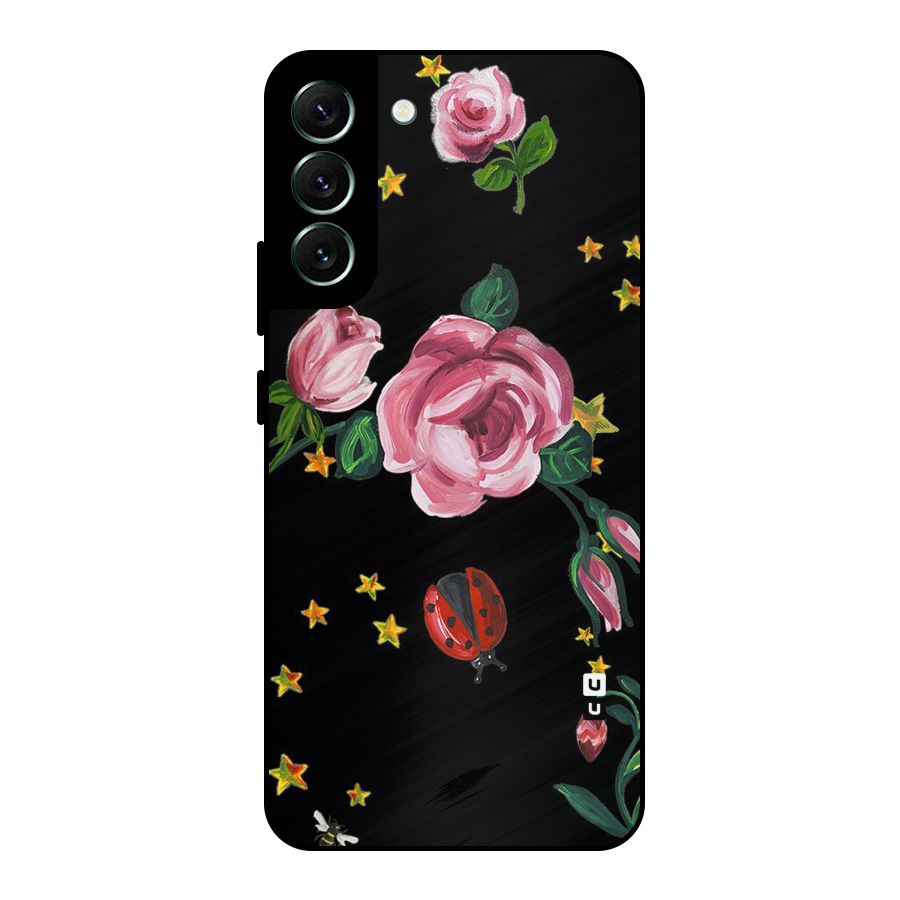 Ladybird And Floral Metal Back Case for Galaxy S22 Plus 5G