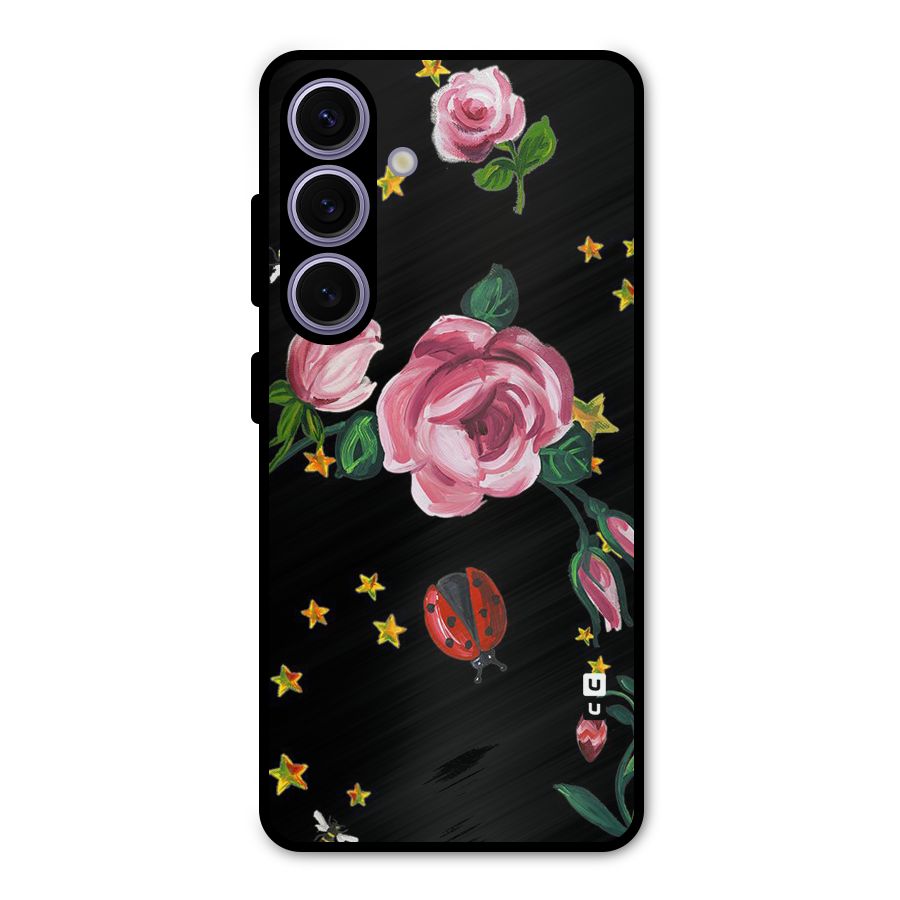 Ladybird And Floral Metal Back Case for Galaxy S24