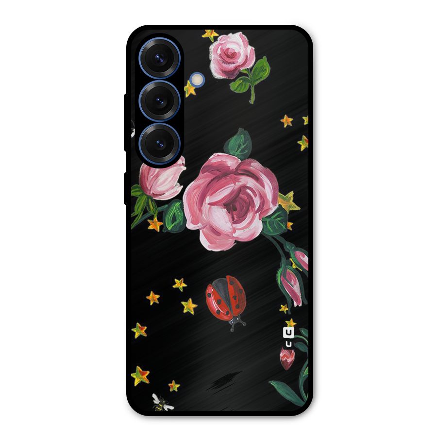 Ladybird And Floral Metal Back Case for Galaxy S25