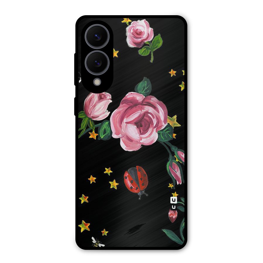 Ladybird And Floral Metal Back Case for Galaxy S25 Edge